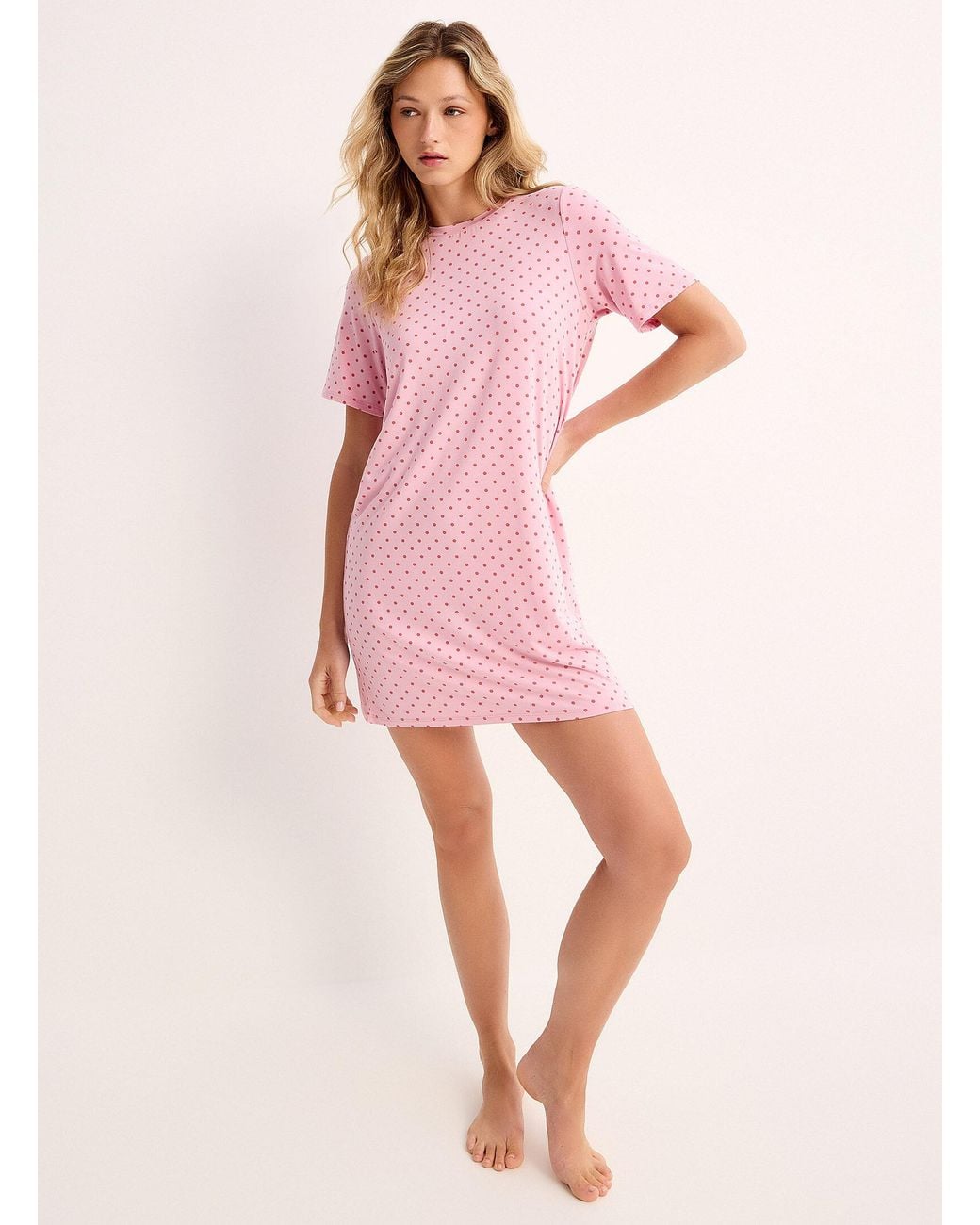 Miiyu Pink Adorable Pattern Soft Sleep Tee
