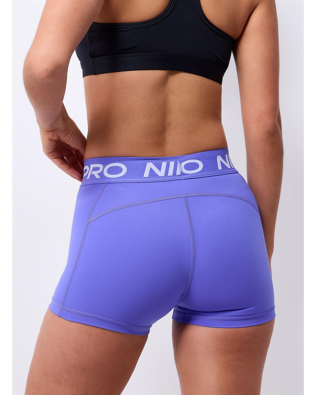 Nike Blue Pro Logo Waist Compression Biker Short 3" Length