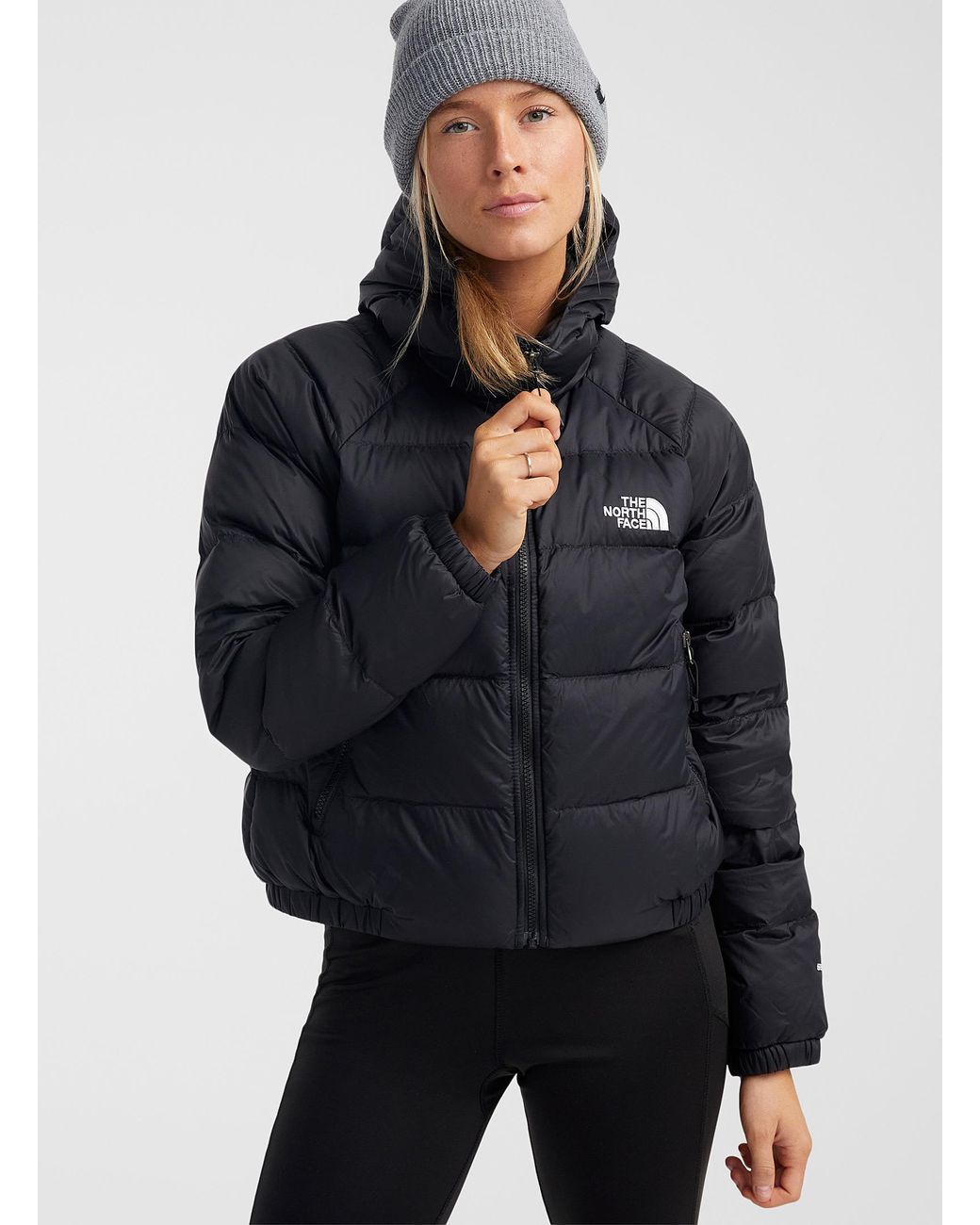 The North Face Hydrenalite Cropped Hooded Puffer Jacket in Black