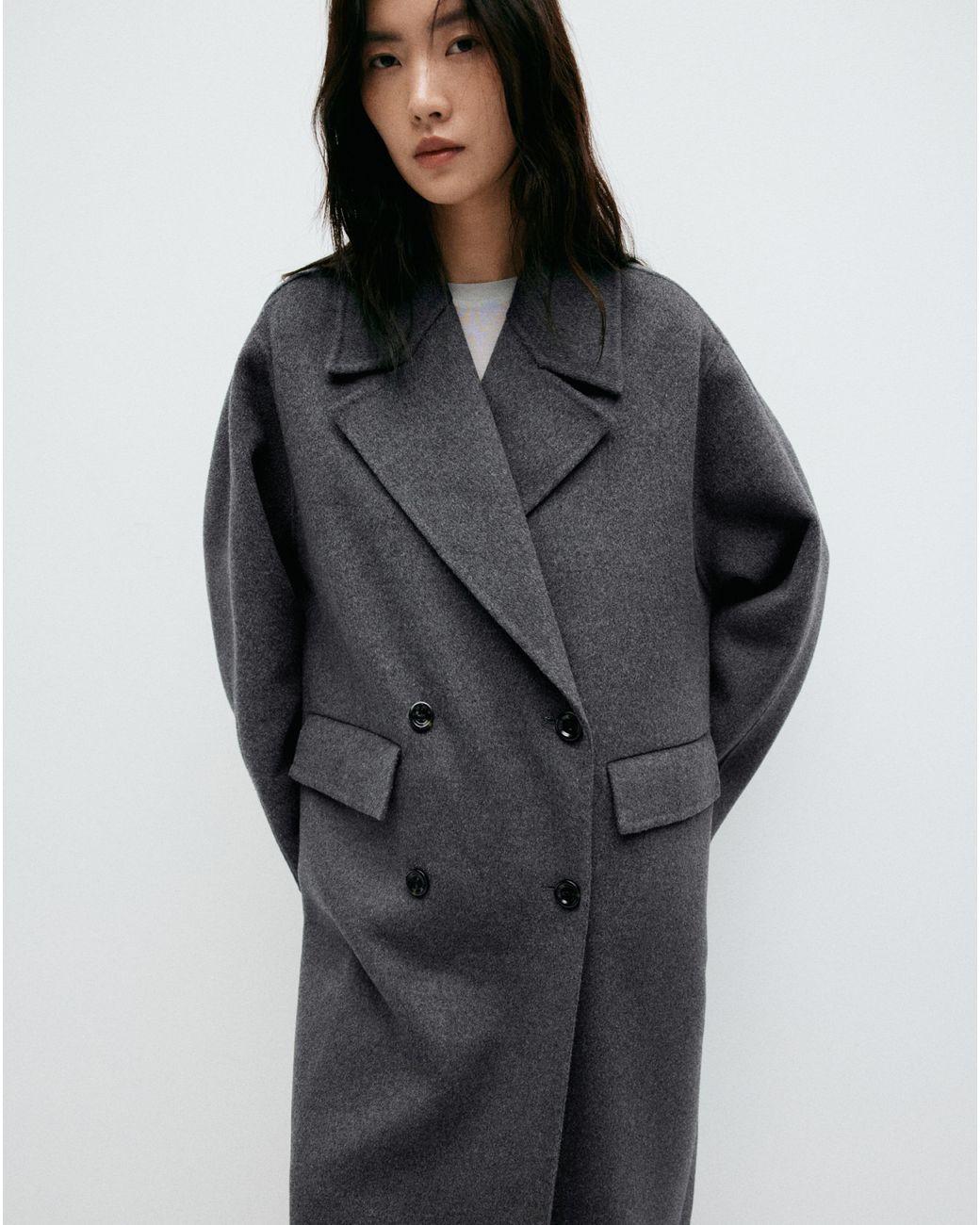 Mango White Handmade Wool Coat