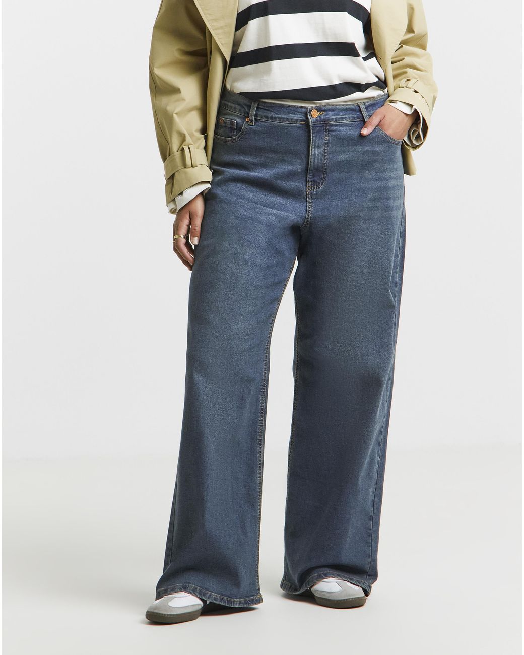 Simply Be Blue 24/7 Wide Leg Jeans