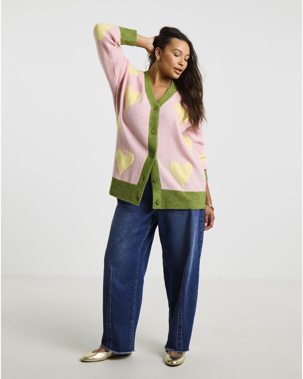 Simply Be Blue Sponge Heart Cardigan
