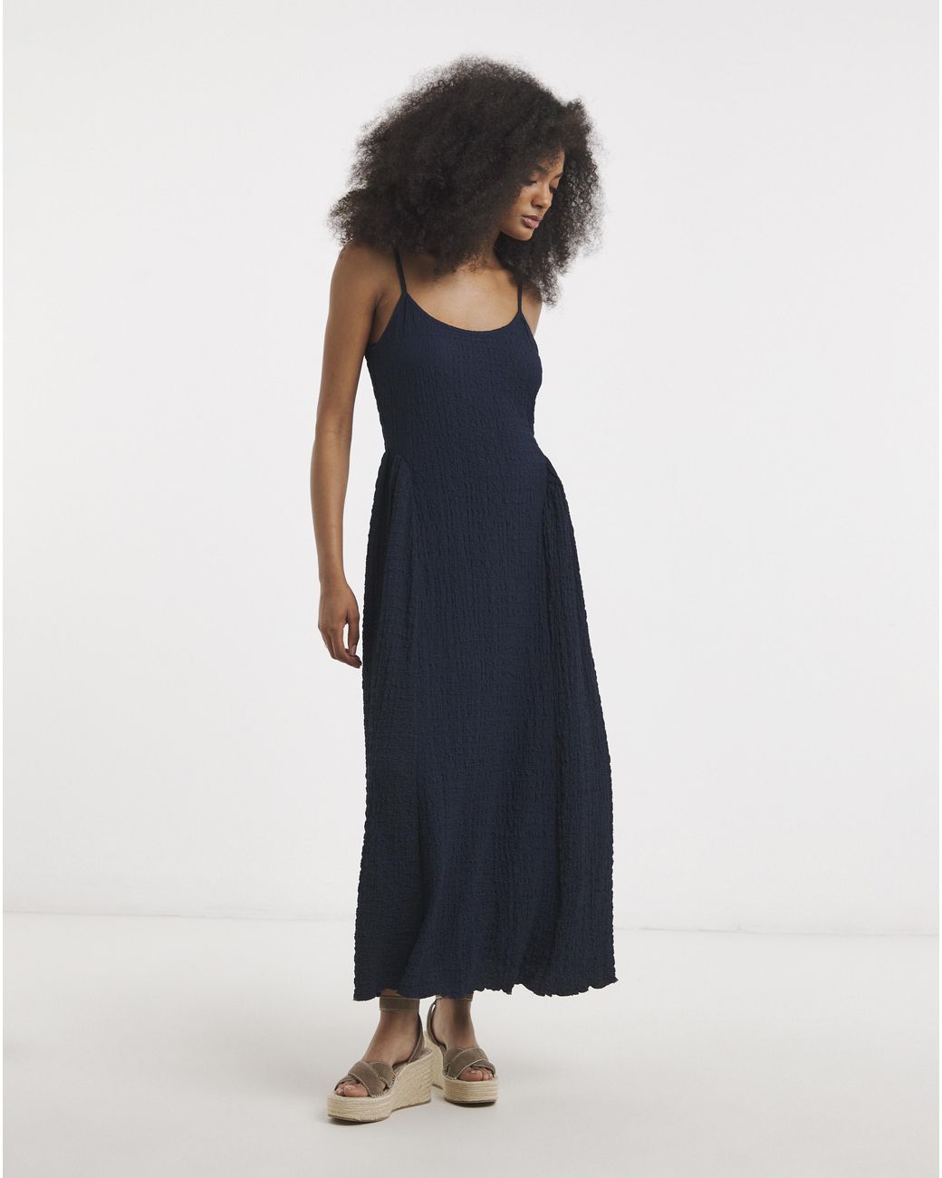 Vila Blue Midi Strap Dress