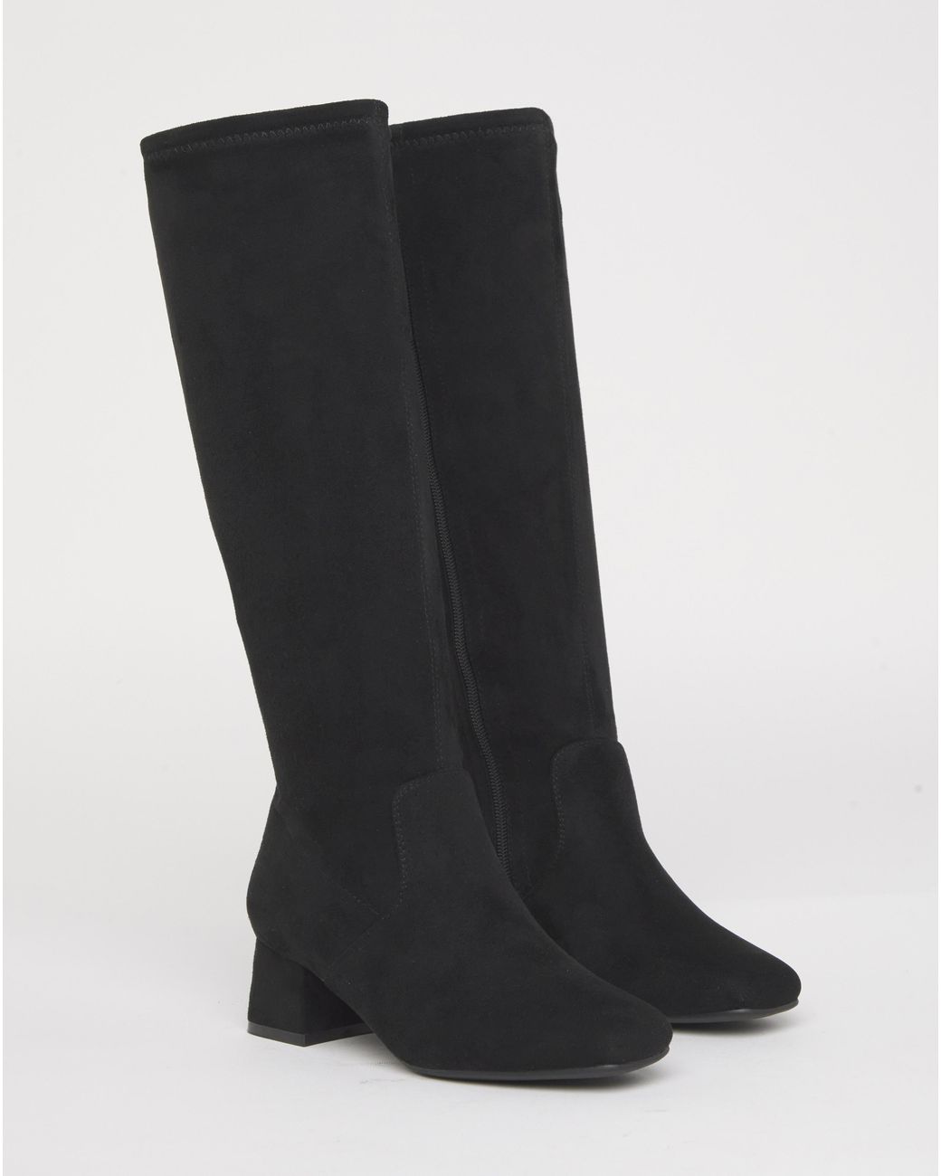 JD Williams Black Low Block Heel Knee High Boot Eee C