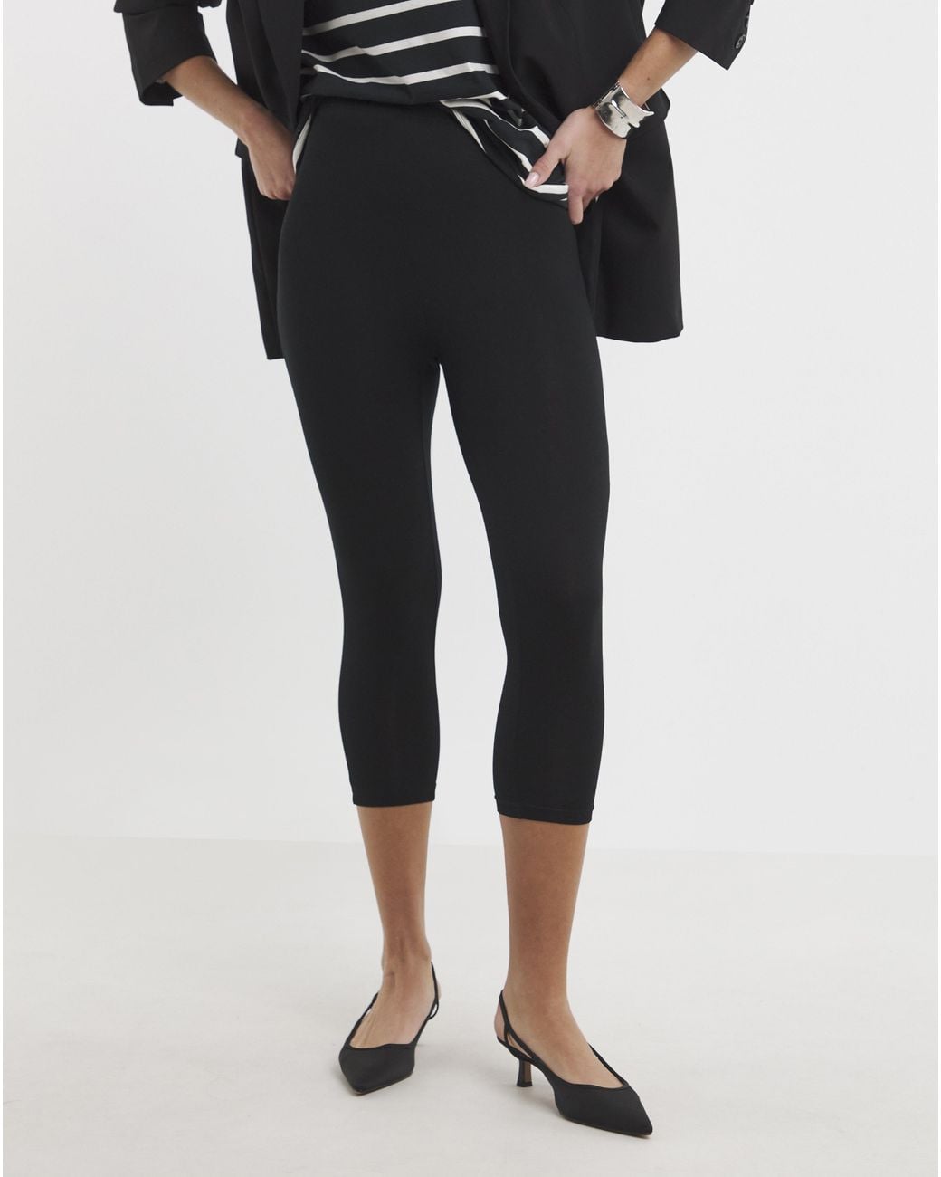 Simply Be White 2 Pack Cropped Jersey Leggings
