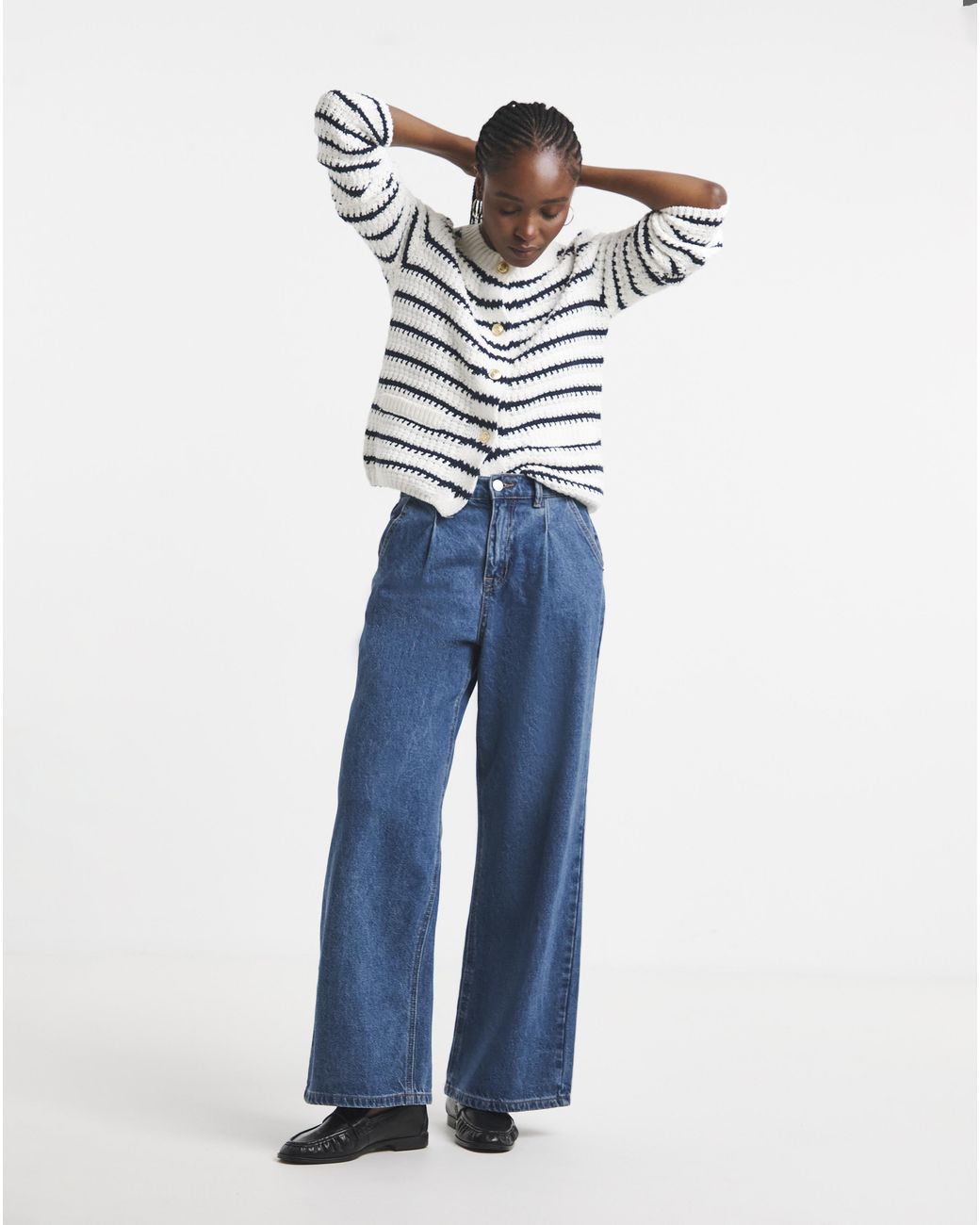 Simply Be Blue Crew Neck Cardigan