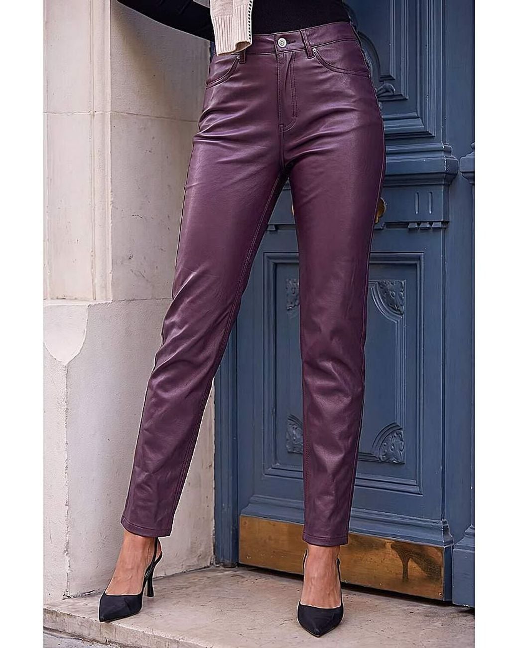 Roman Purple Roman Denim Coated Straight Leg Jean