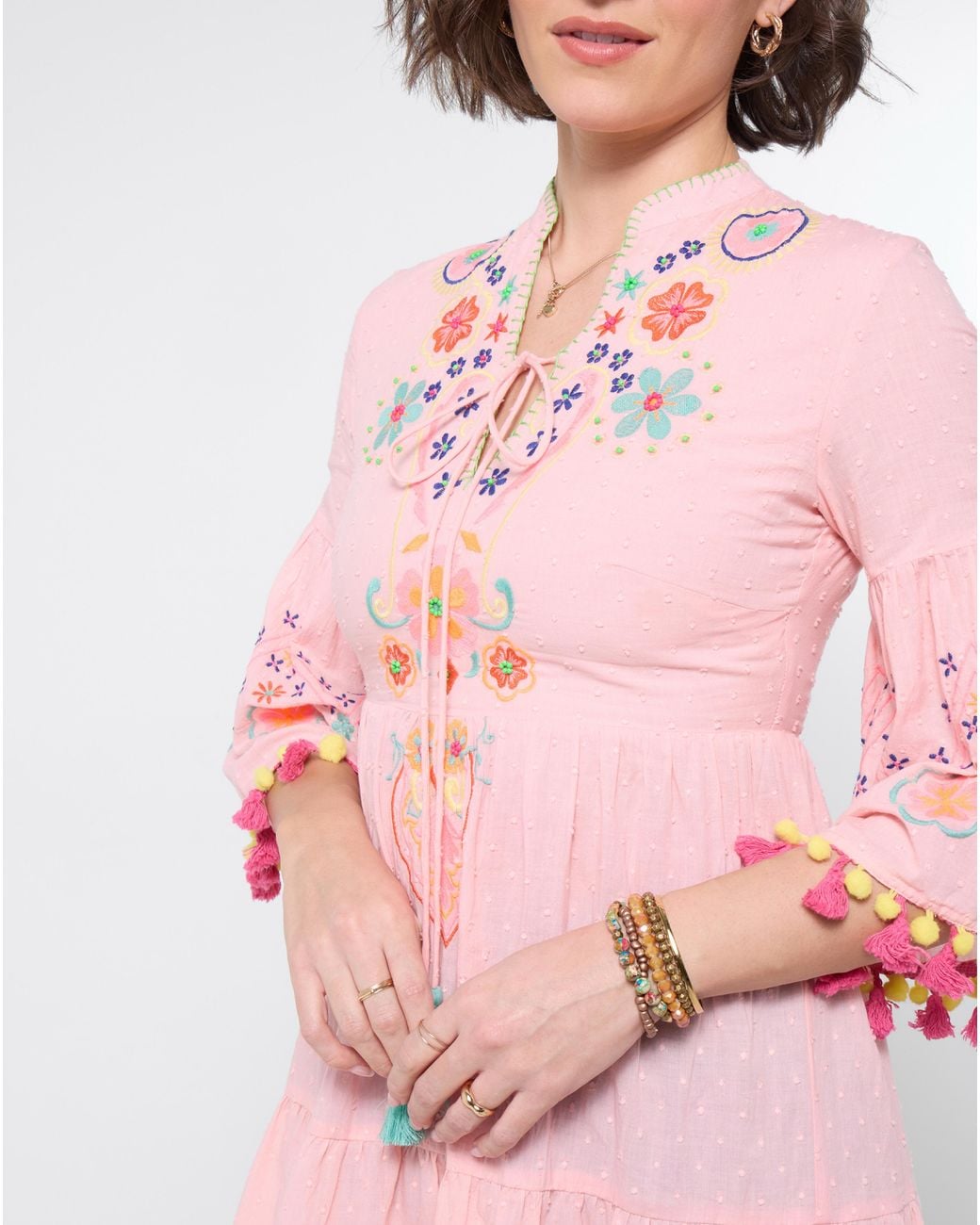 Joe Browns Pink Delightful Doby Tunic Dress