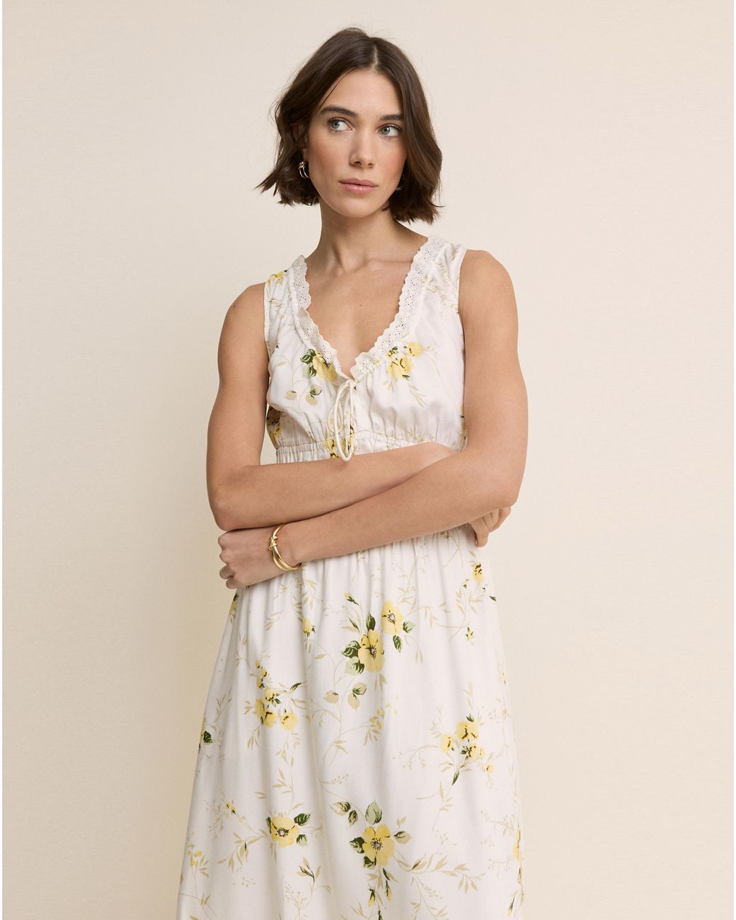 Nobody's Child Natural Isabella Midi Dress