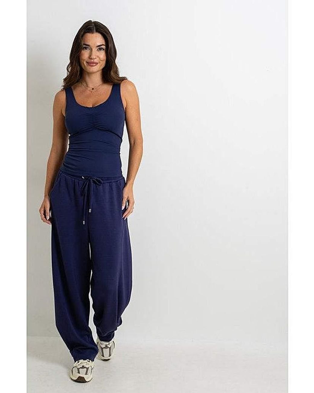 Pour Moi Blue The Peachy Soft Barrel Jogger