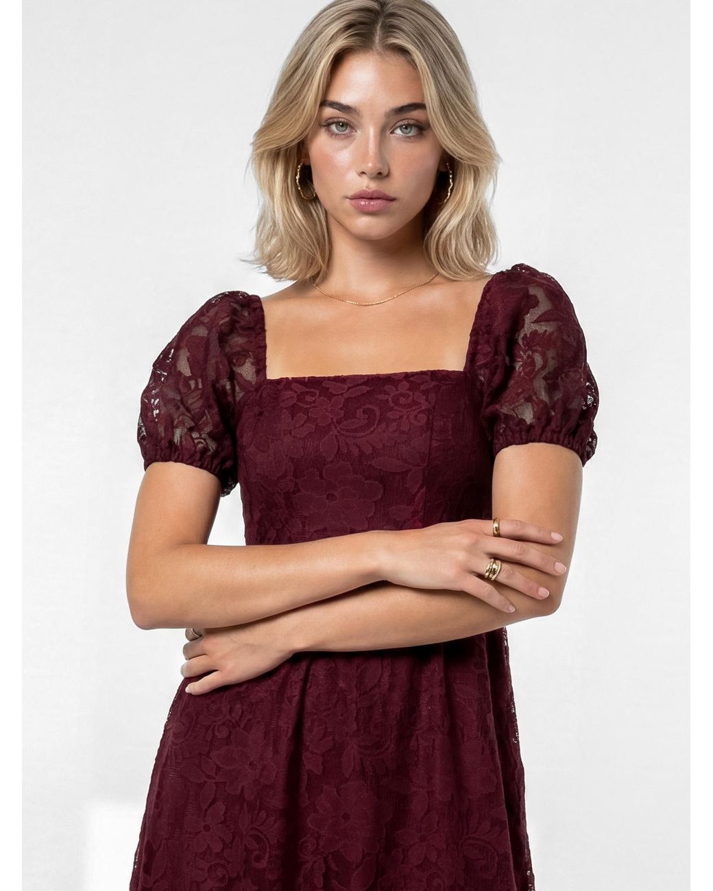Lovedrobe Red Floral Lace Midaxi Dress