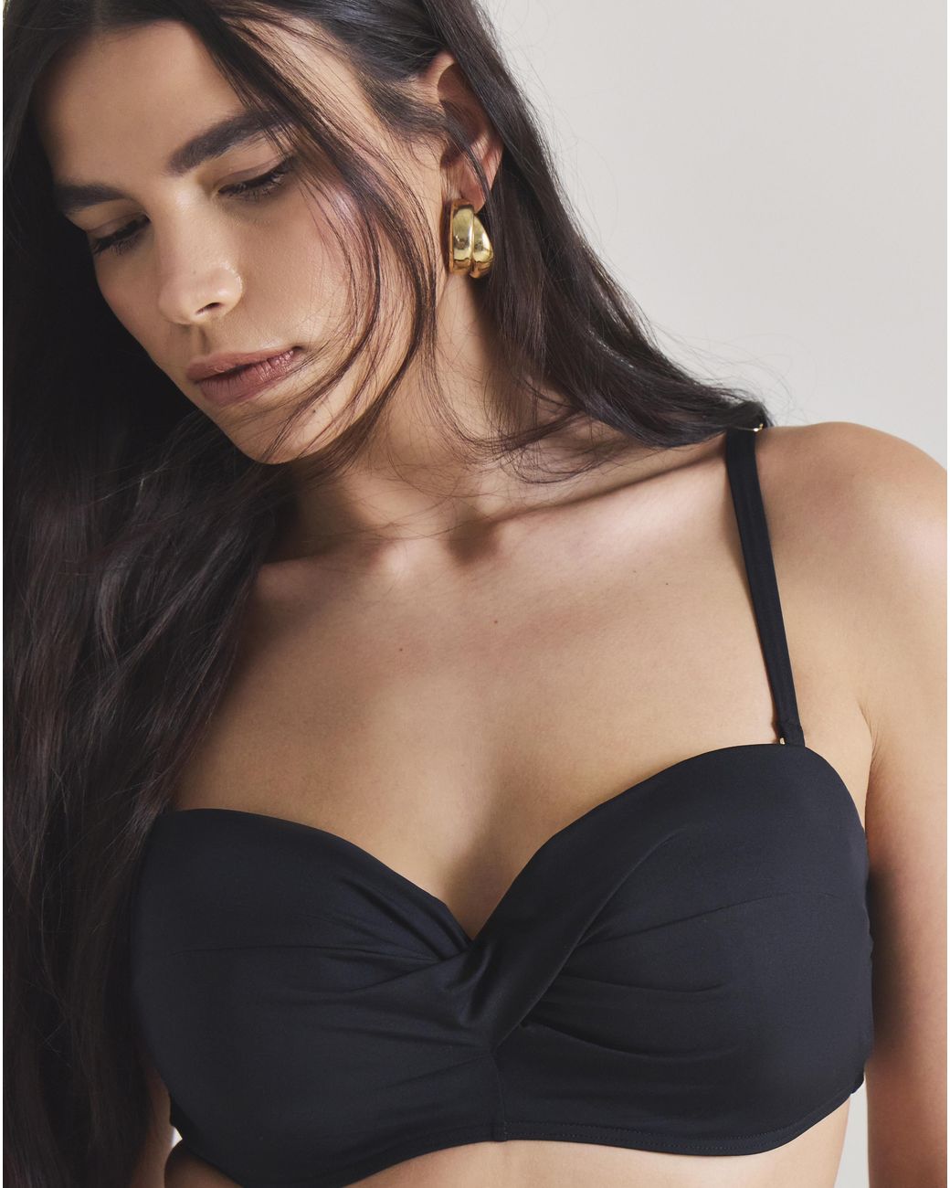 MAGISCULPT Black Twist Front Bikini Top