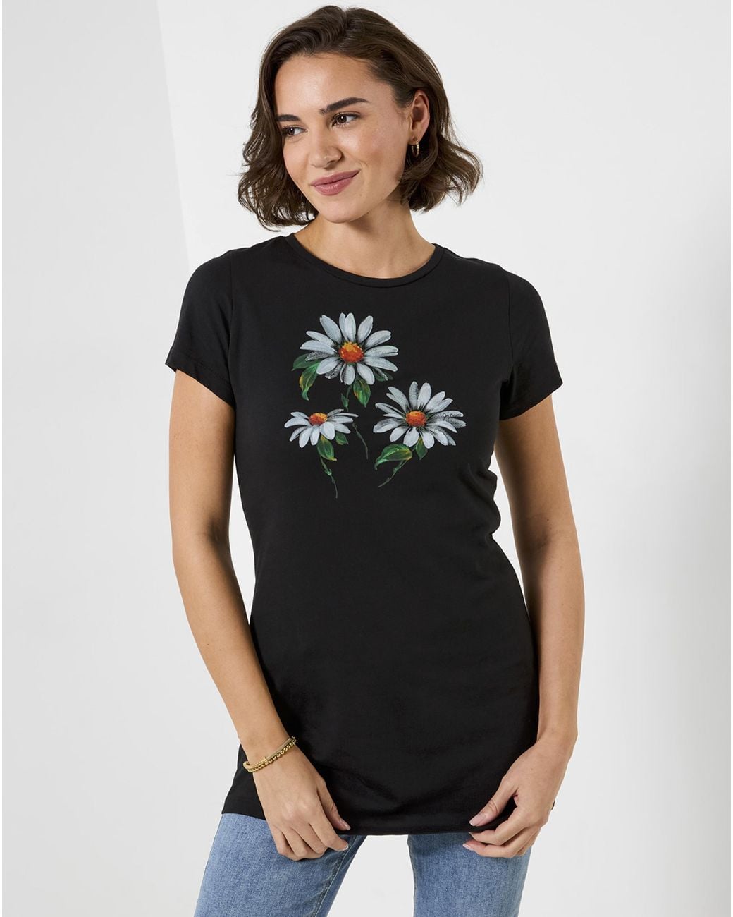 Joe Browns Black Jb Daisy Graphic Tunic Top