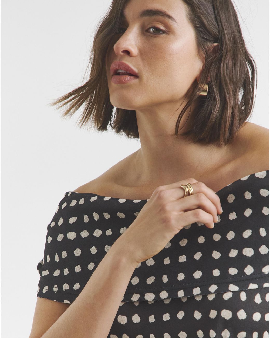 Simply Be Blue Short Sleeve Mesh Bardot Top