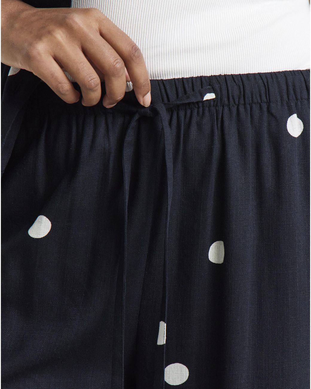 Simply Be Blue Tie Hem Linen Trouser