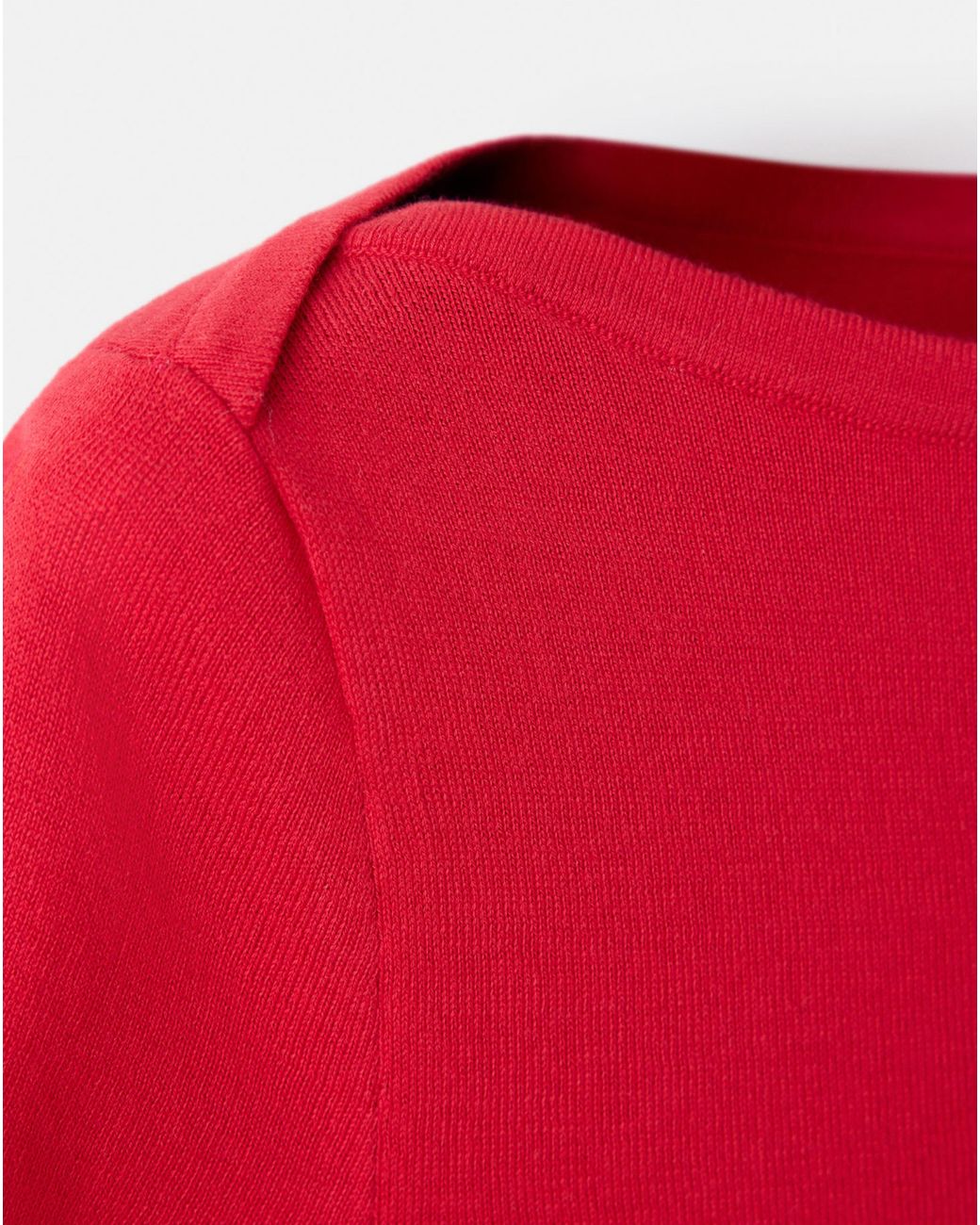 Mango Red Short-Sleeved Fine-Knit Sweater