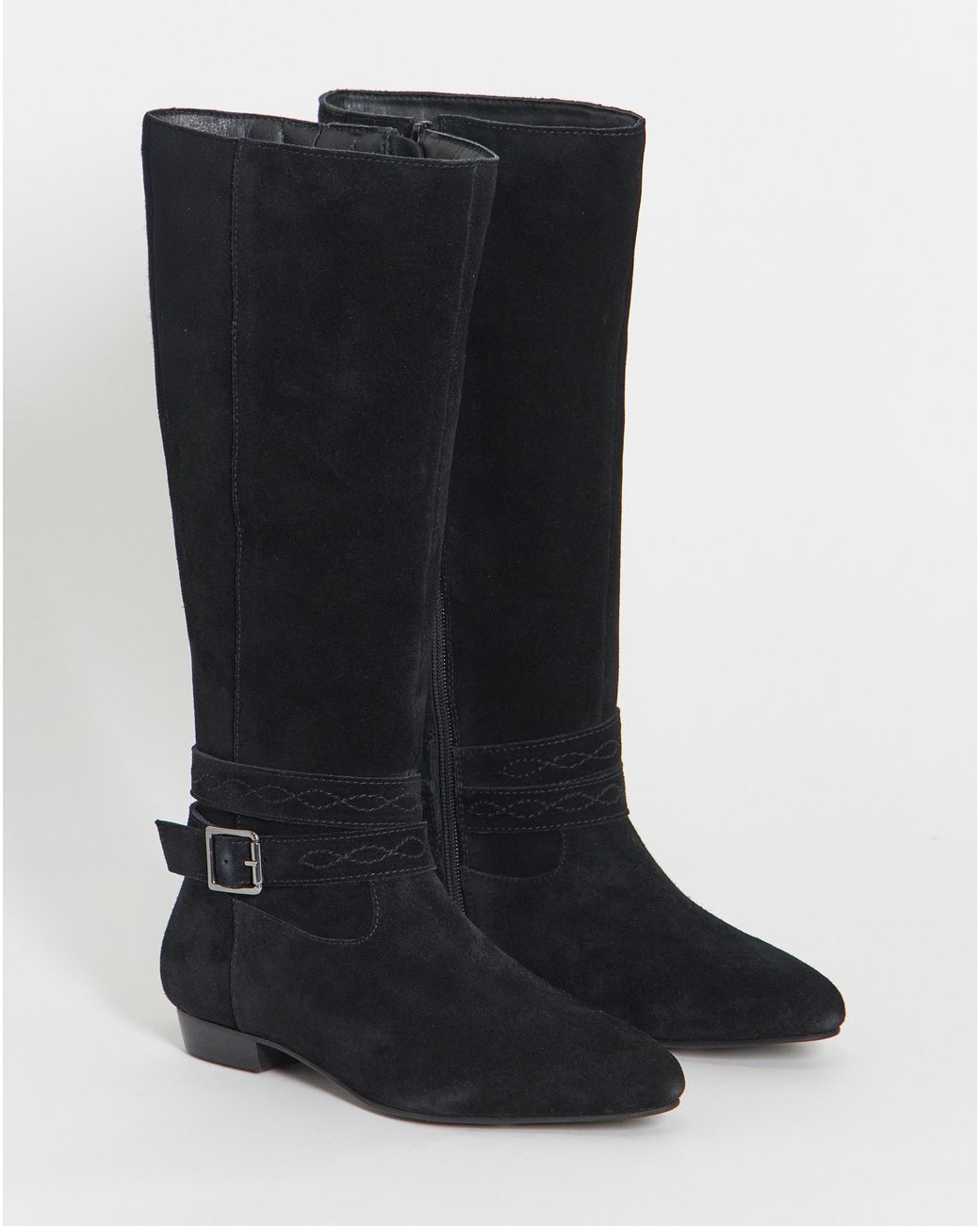 Simply Be Red Suede Knee High Boot Wide C
