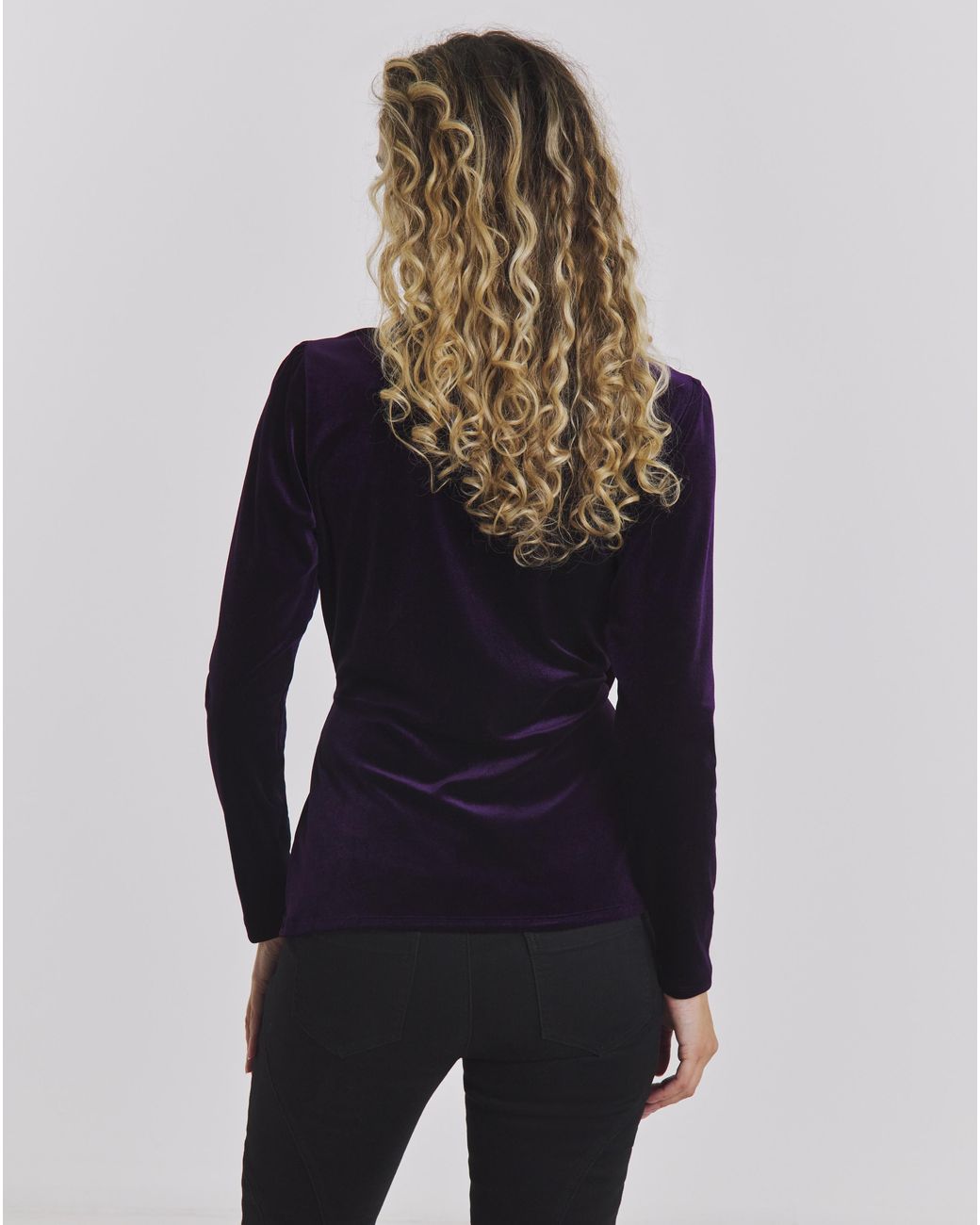 Joe Browns Blue Glamorous Velour Wrap Top