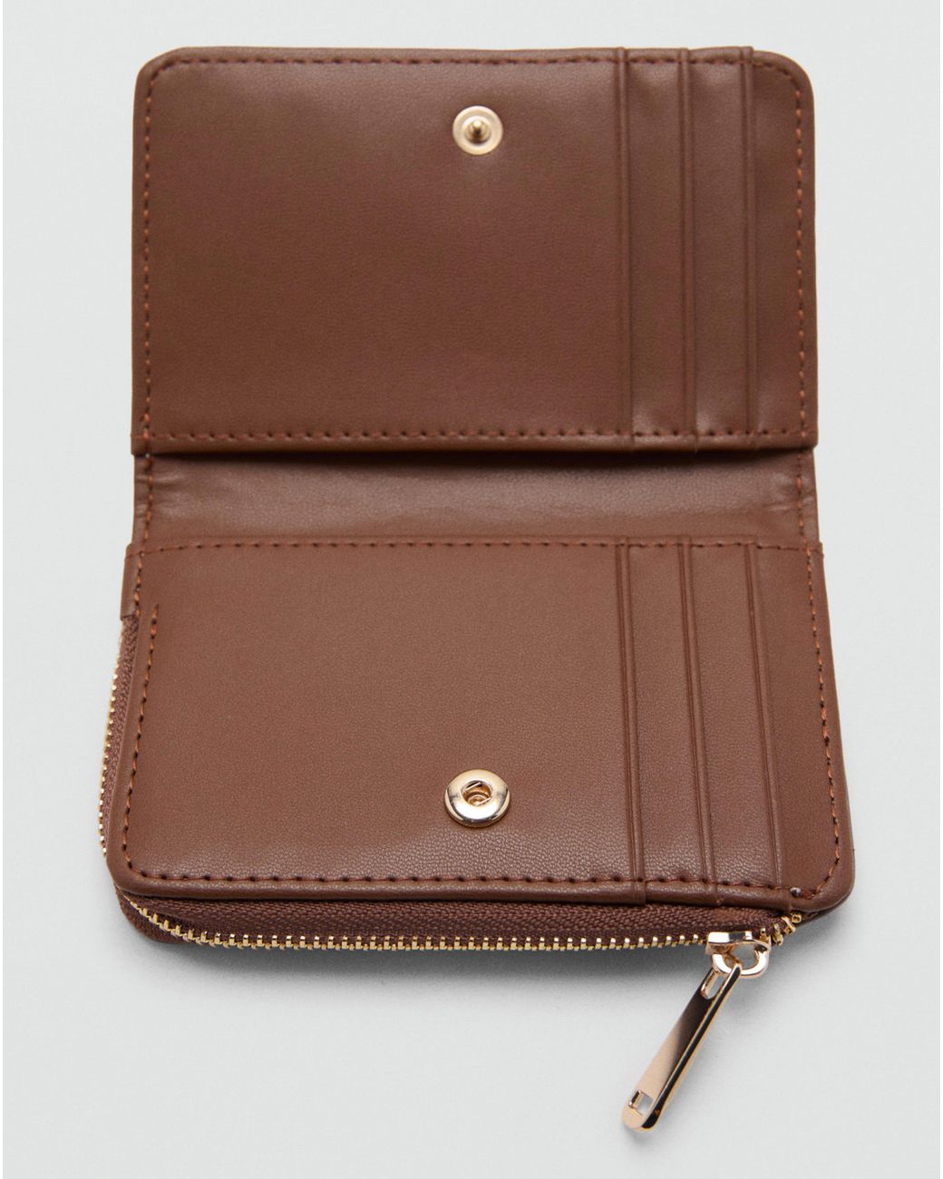 Mango Black Medium Wallet With Logo Print