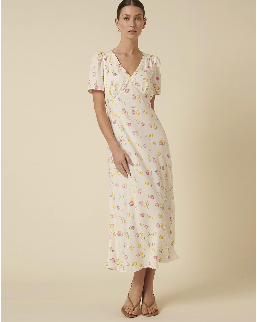 Nobody's Child Natural Midi Dress