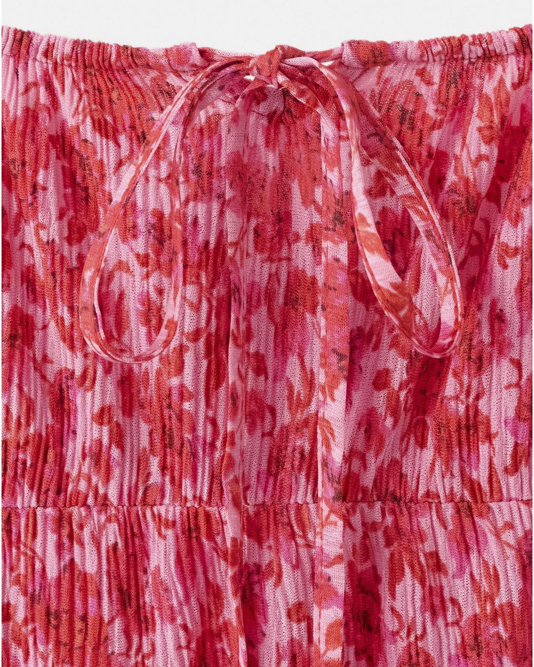 Mango Red Floral-Print Pleated Dress