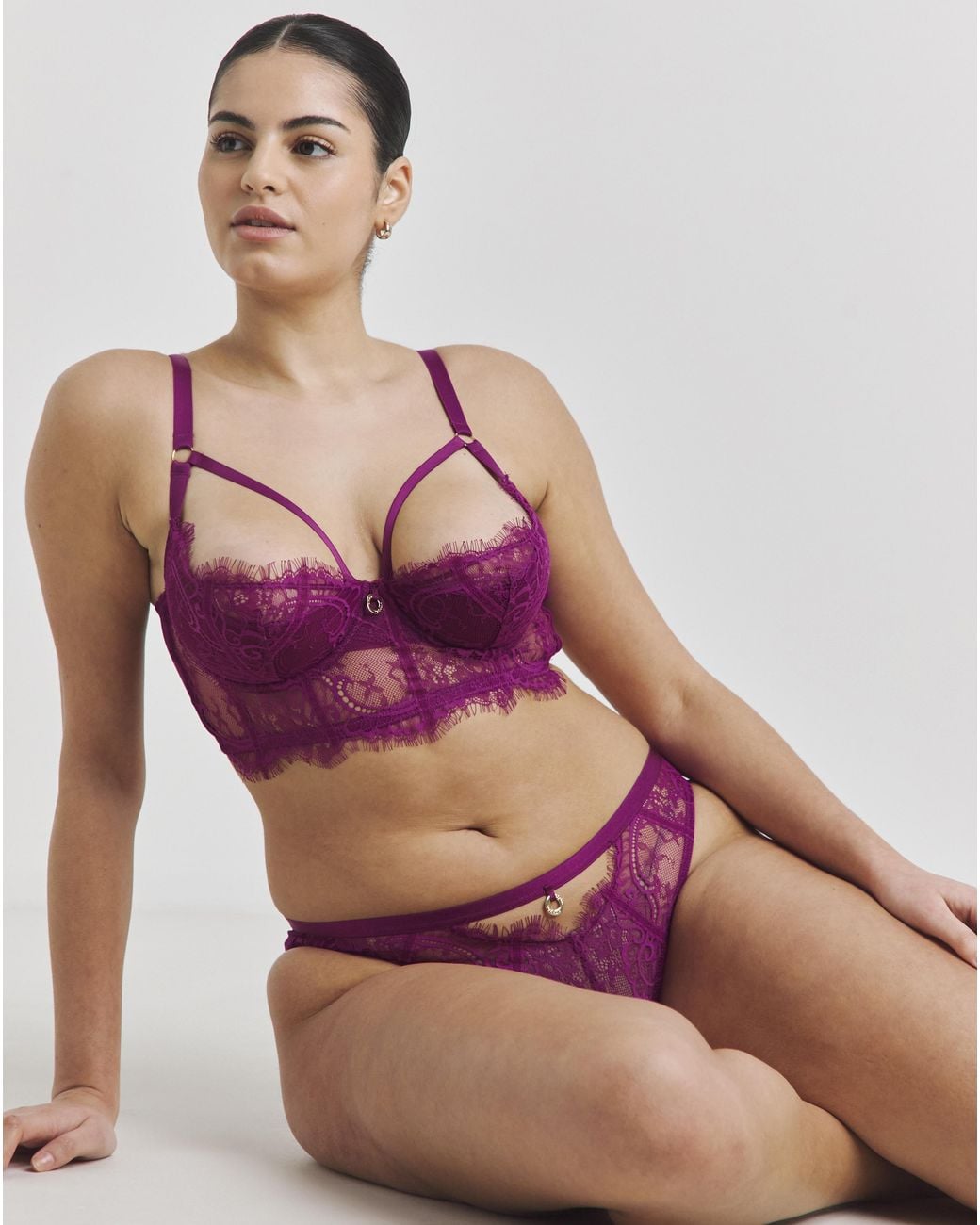 Simply Be Pink Sexy Lace Quarter Cup Bra