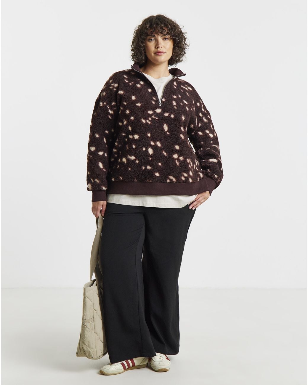 Simply Be Multicolor Half Zip Borg