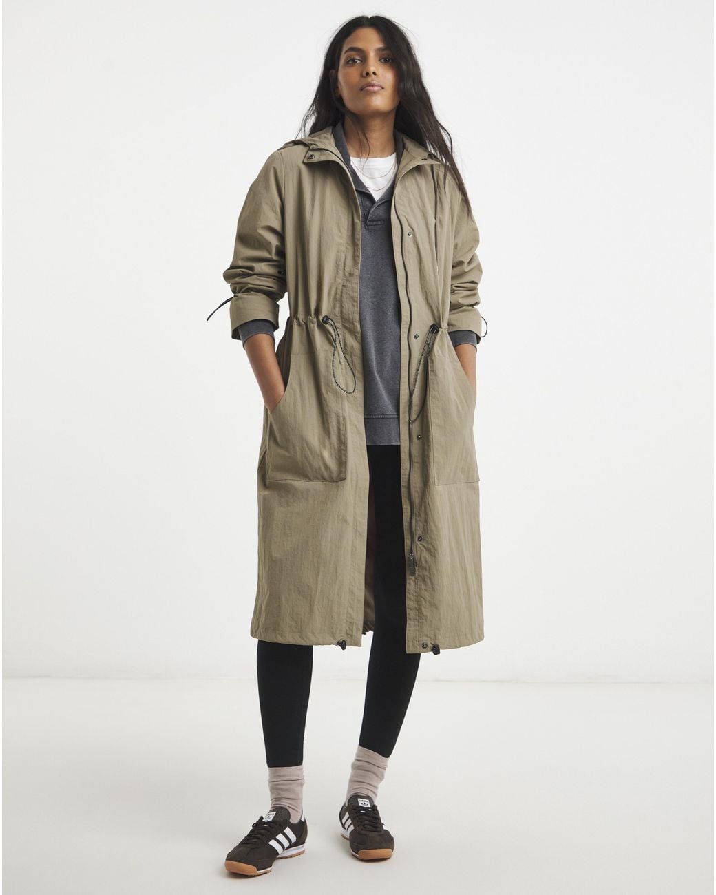 Simply Be Brown Greige Longline Tech Parka