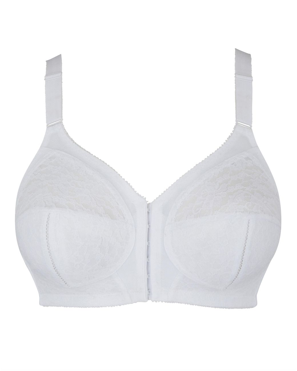 Pretty Secrets White Dotty Front Fastening Midi Bra