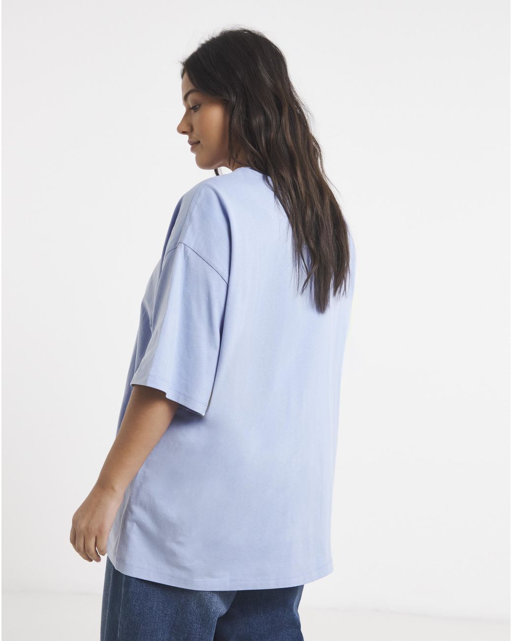 Simply Be Blue Picante Graphic Oversized T-Shirt