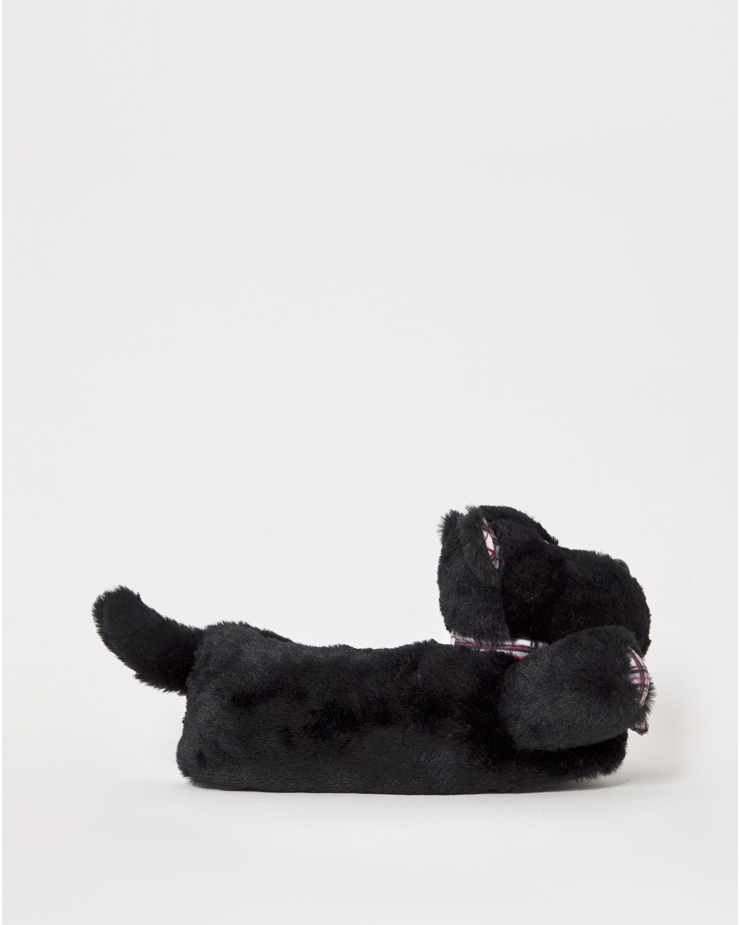 Simply Be Black Scotty Dog Novelty Slippers Wide Fit