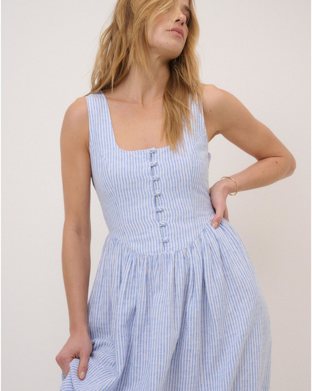 Nobody's Child Blue Nc Cora Midi Dress
