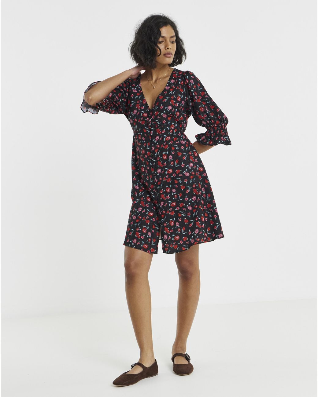 Simply Be Multicolor Floraltea Dress