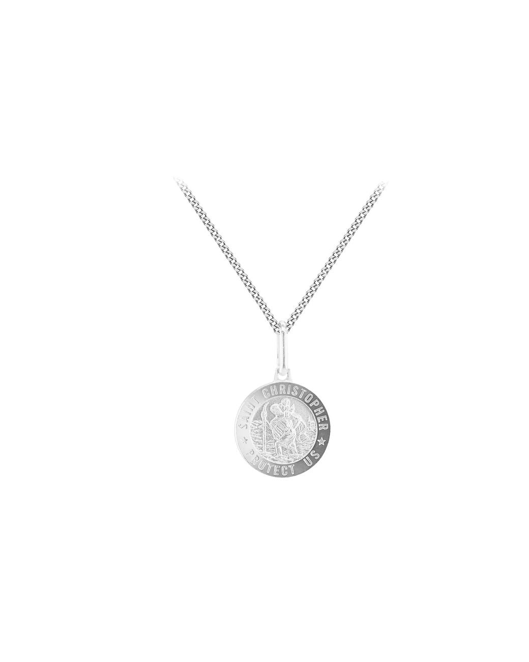 iJewel White Sterling St.Christopher Necklace