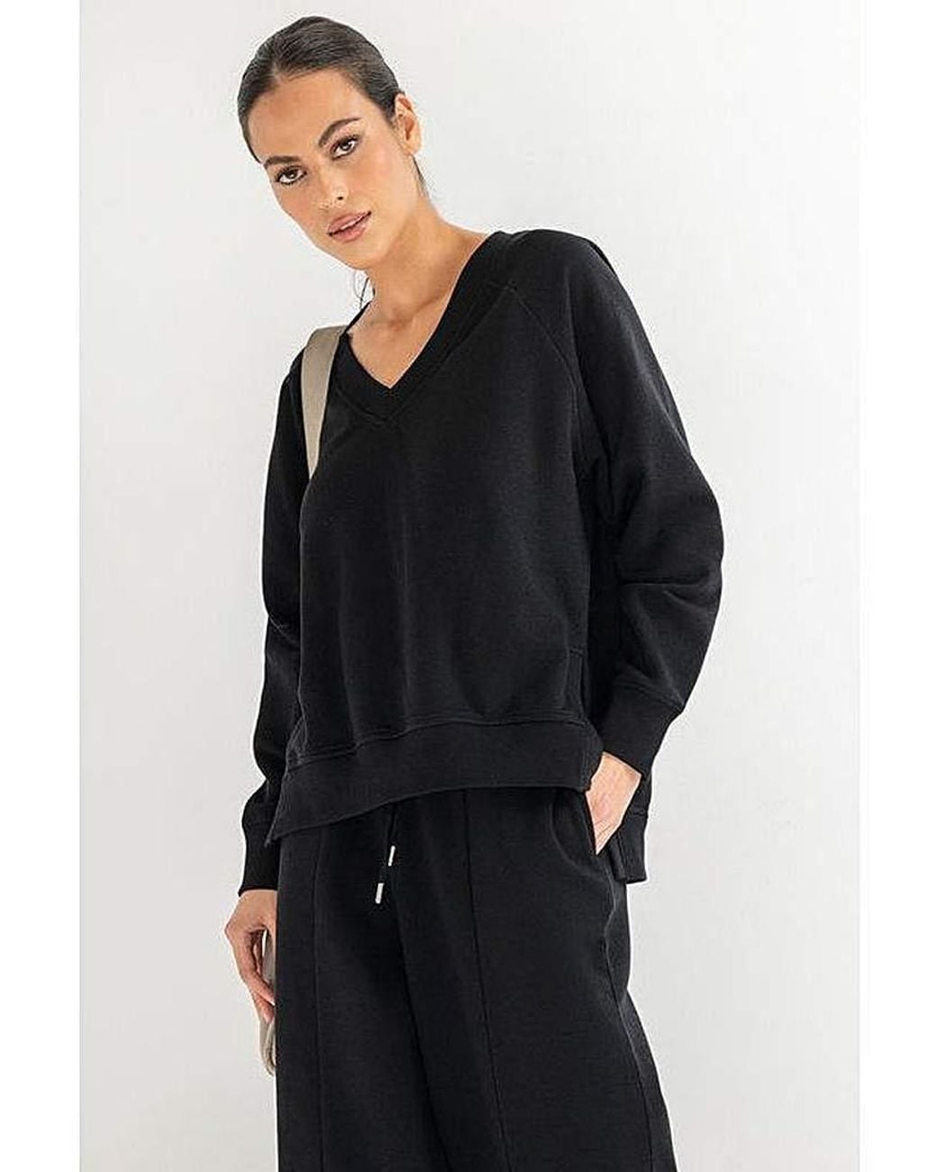 Pour Moi Blue Relaxed V-Neck Sweatshirt