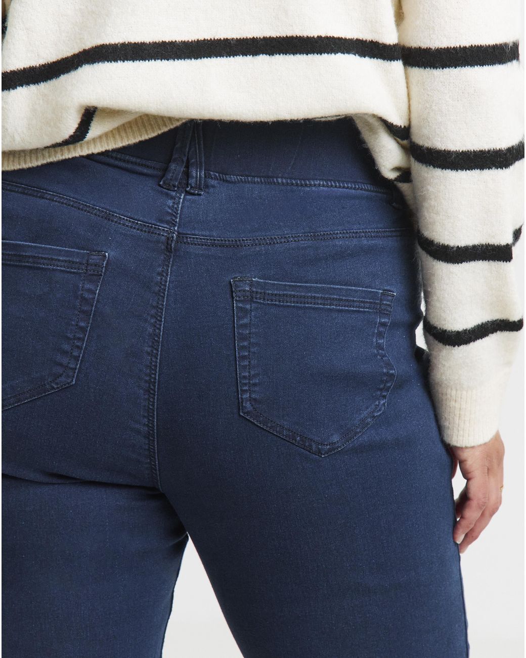 Simply Be Blue Dark Slim Pull On Jeggings