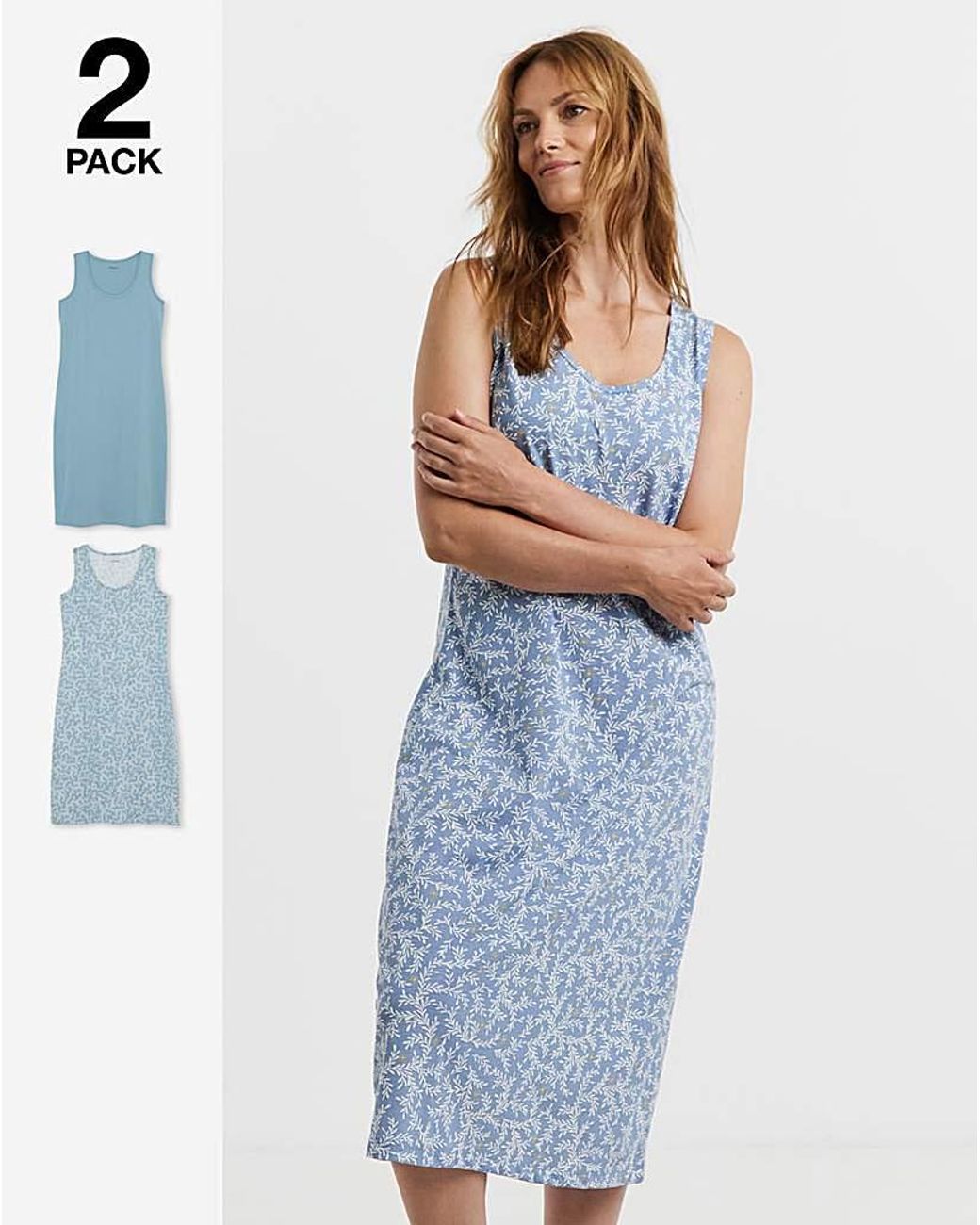 JD Williams Blue Value (2 Pack) Maxi Nighties