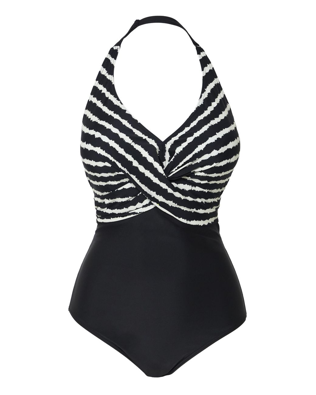 Figleaves Blue Halter Tummy Control Swimsuit