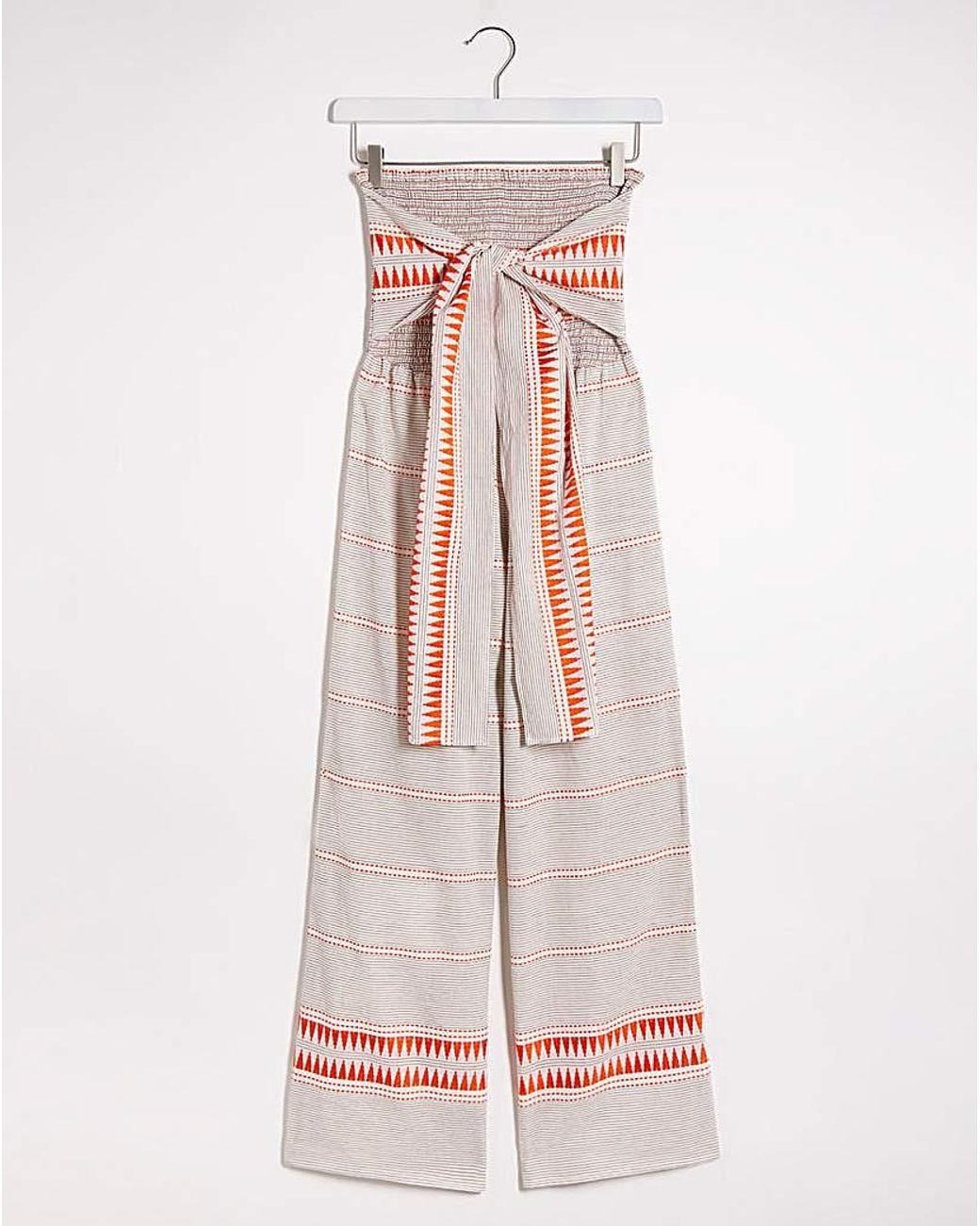 Simply Be Pink Stripe Tie Beach Jumpsuit