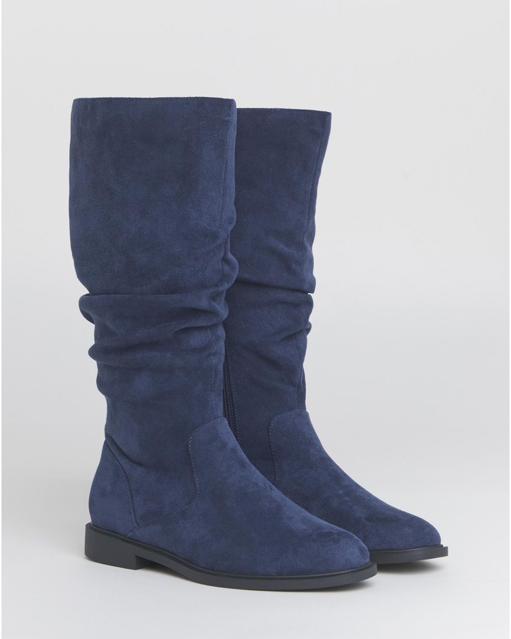 JD Williams Blue Knee High Ruched Boot E Sc