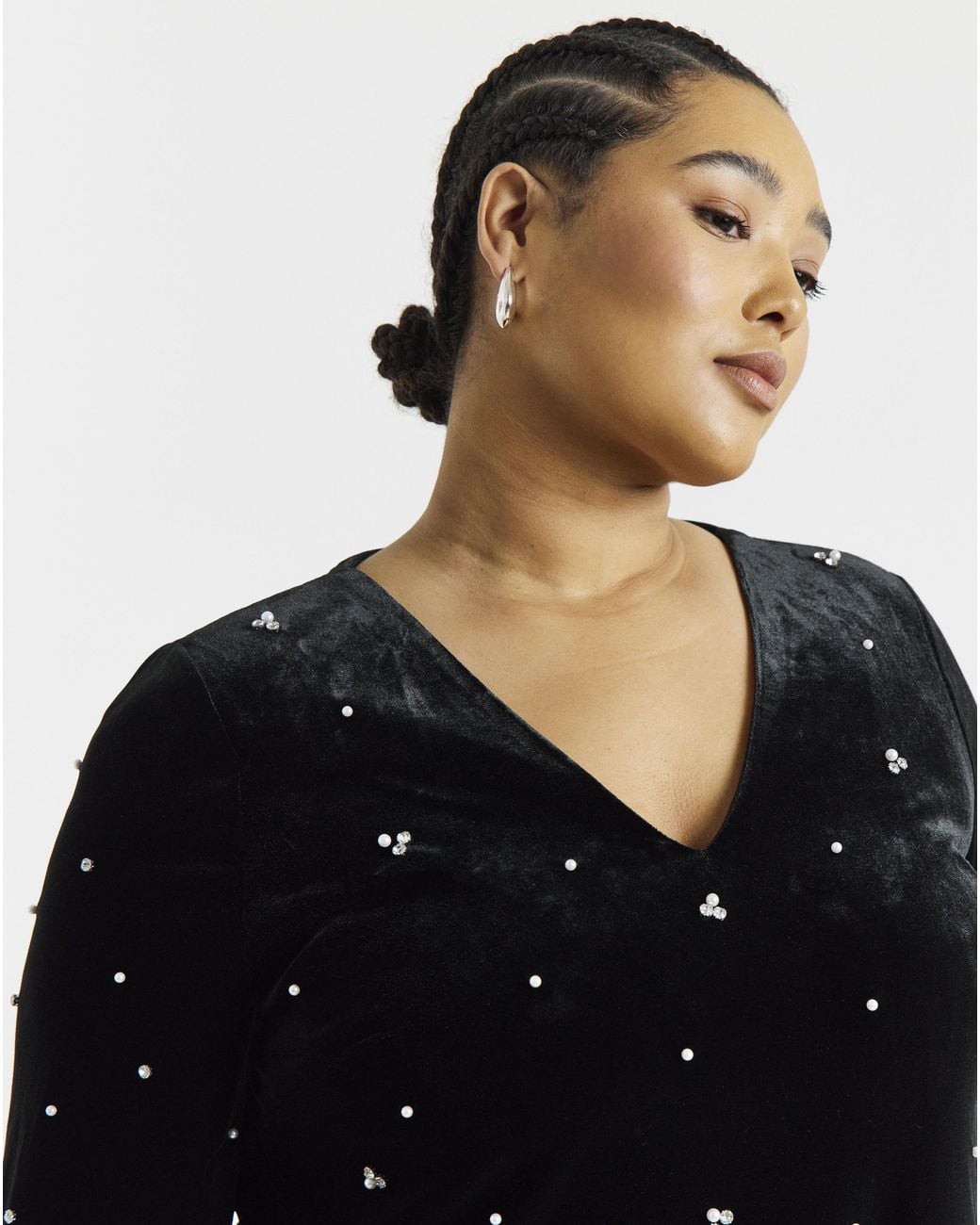 Joanna Hope Black Embellished Shift Dress