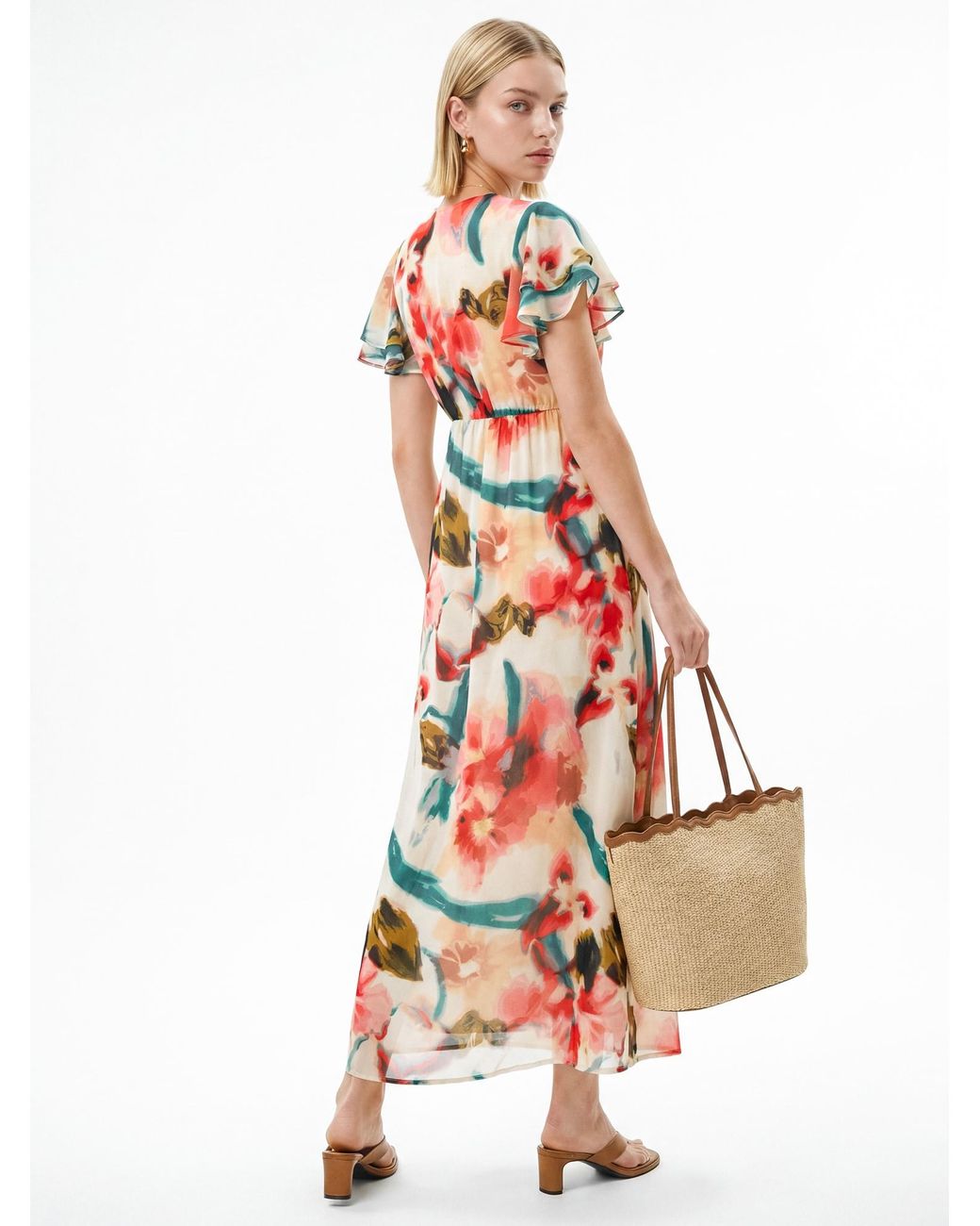 Lovedrobe White Floral Print Midaxi Dress