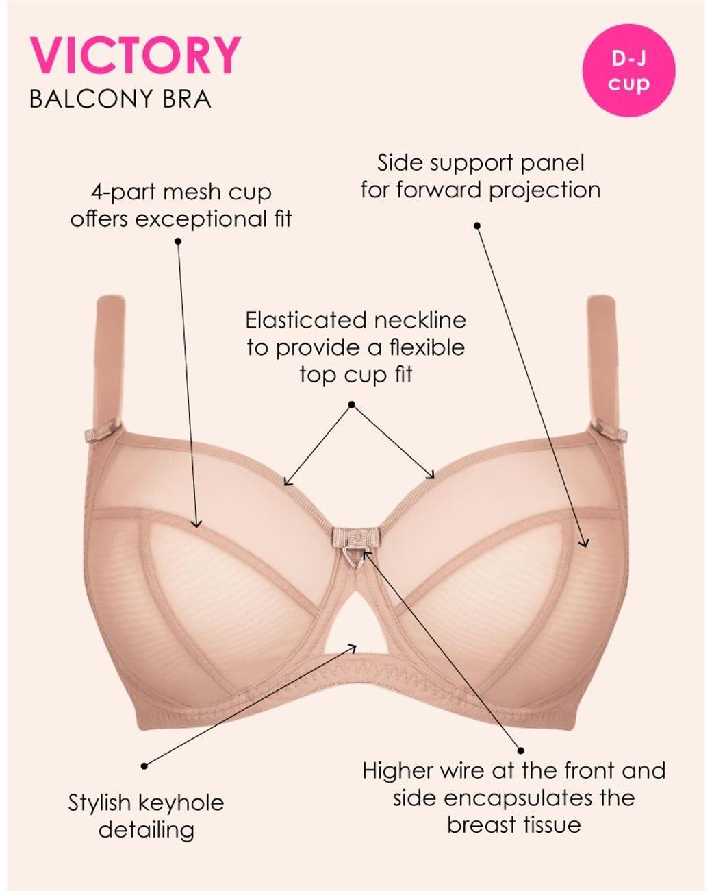 Curvy Kate Brown Victory Balcony Wired Bra
