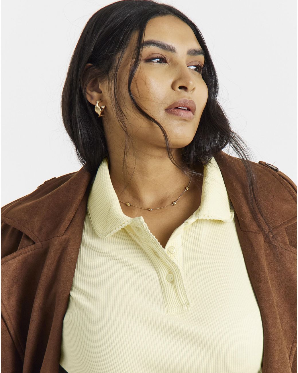 Simply Be Natural Picot Polo Top