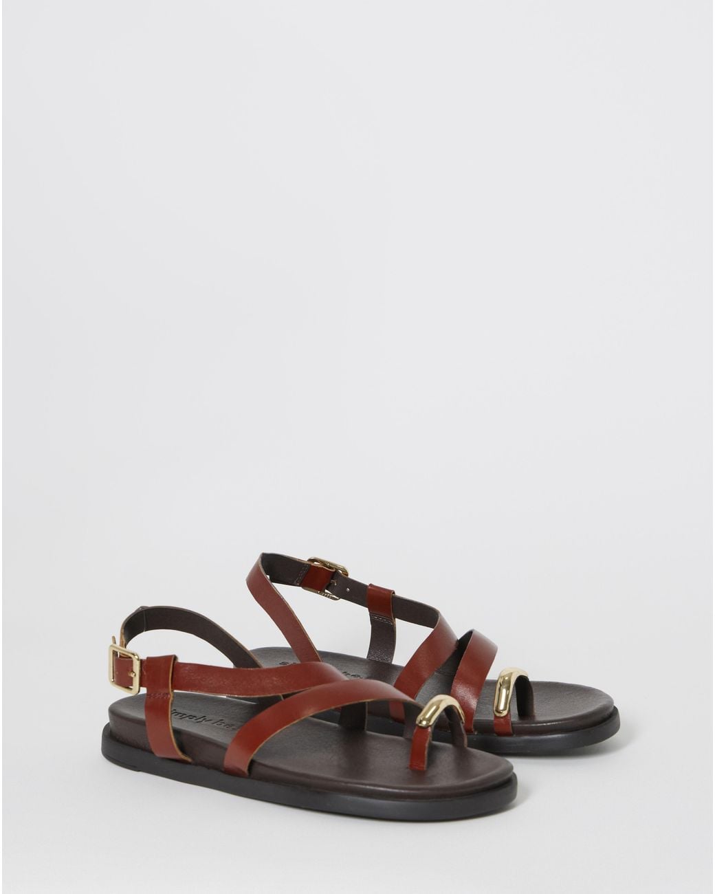 Simply Be White Toe Ring Footbed Sandals Extra Wide Fit