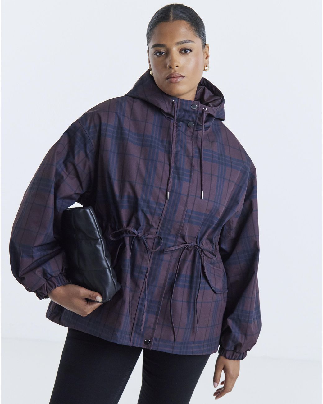 Simply Be Blue Hooded Swing Parka Jacket