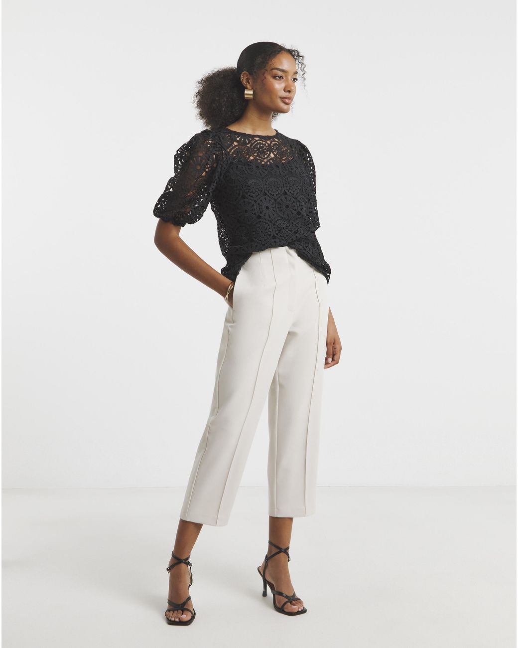 Joanna Hope White Tailored Capri Trousers