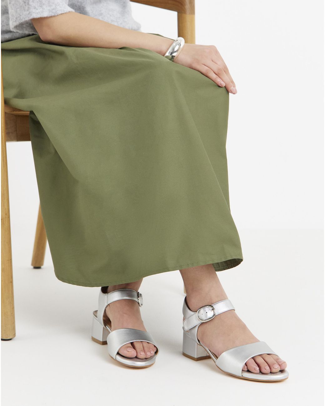JD Williams Green Two Part Block Heel Extra Wide