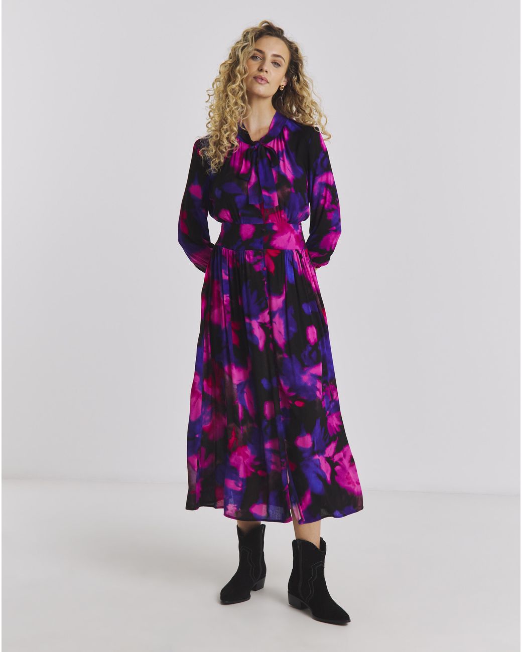 Joe Browns Purple Emelda Printed Maxi Dress