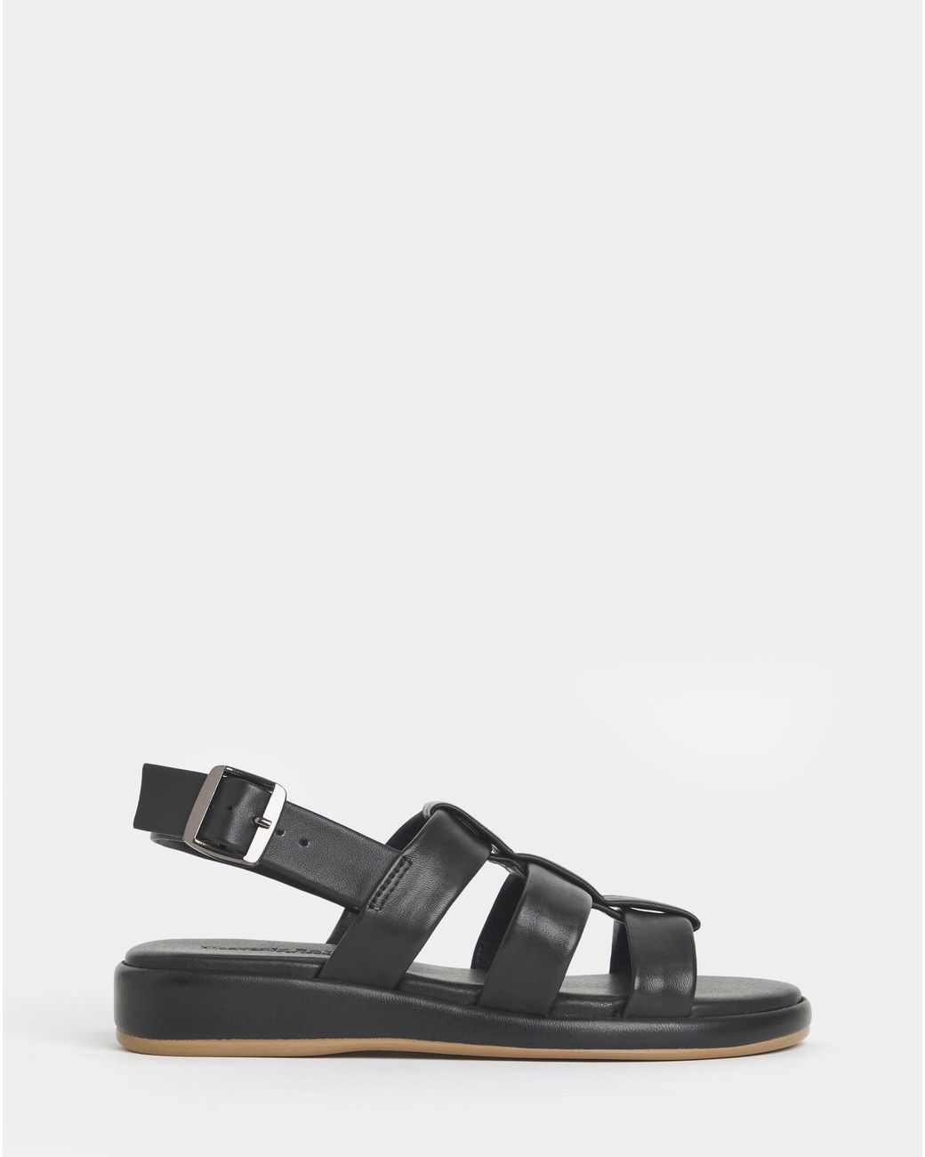 Heavenly Soles Black Tubular Fisherman Sandal Wide
